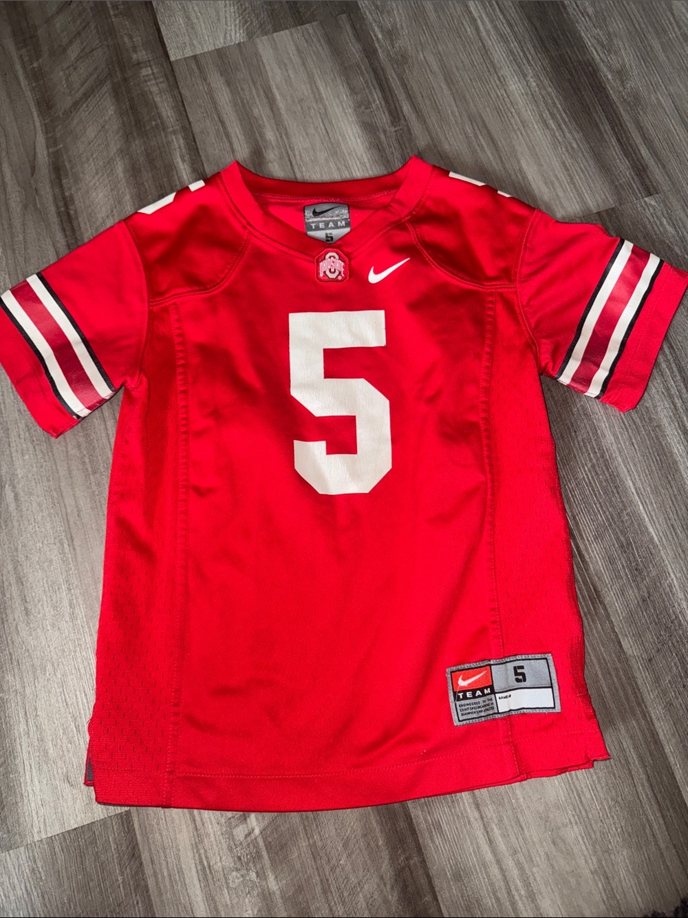 Nike Ohio State University boys football jersey youth 5 buckeyes red